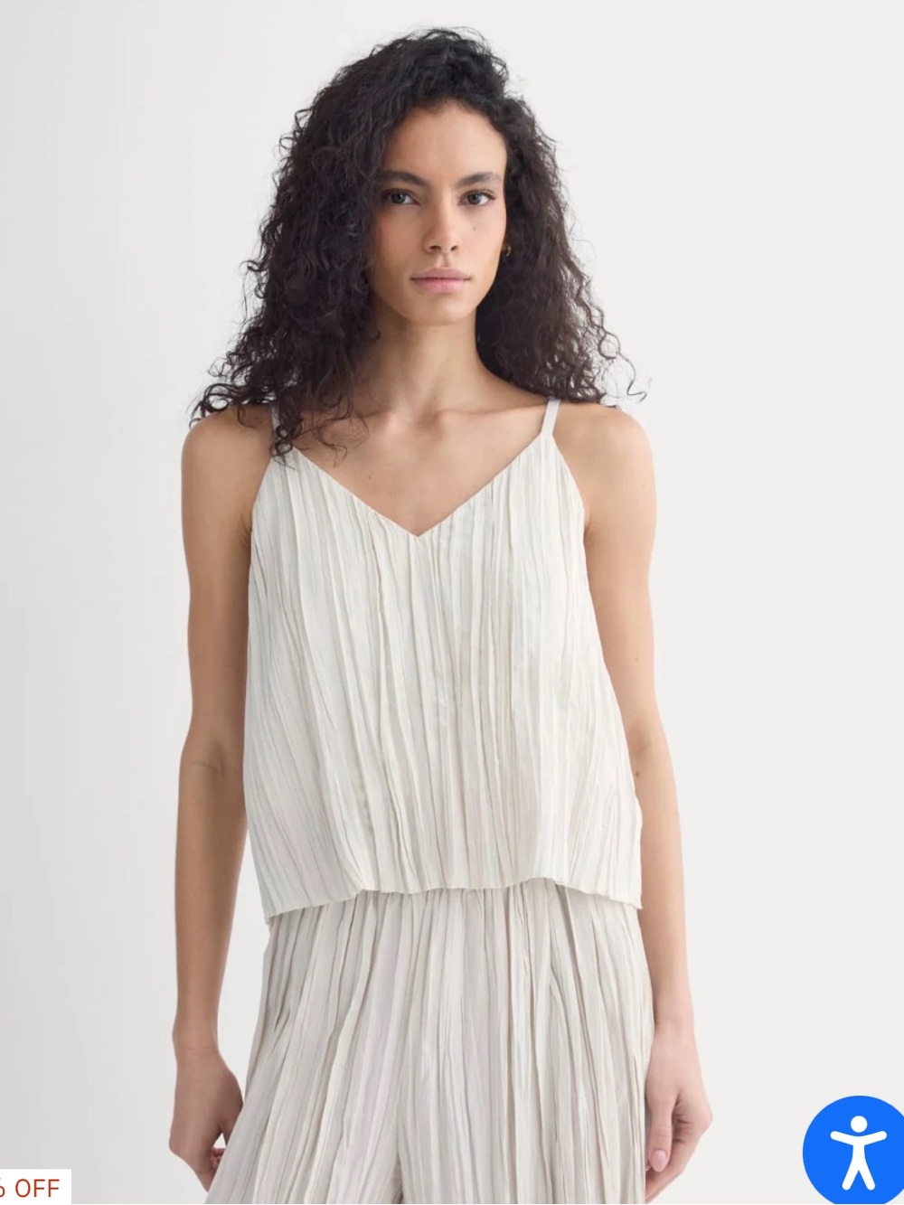 Everlane Crinkle Trapeze Tank Size S in Birch